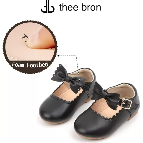THEE BRON Toddler Girls Shoes Mary Jane Flats for Girls Ballerina Dress ShoesAf324black
