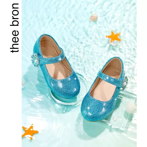 THEE BRON Toddler Girls Shoes Mary Jane Flats for Girls Ballerina Dress ShoesAf420blue