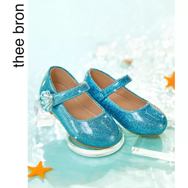 THEE BRON Toddler Girls Shoes Mary Jane Flats for Girls Ballerina Dress ShoesAf420blue