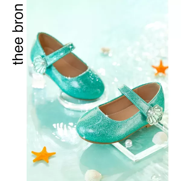 THEE BRON Toddler Girls Shoes Mary Jane Flats for Girls Ballerina Dress ShoesAf420green
