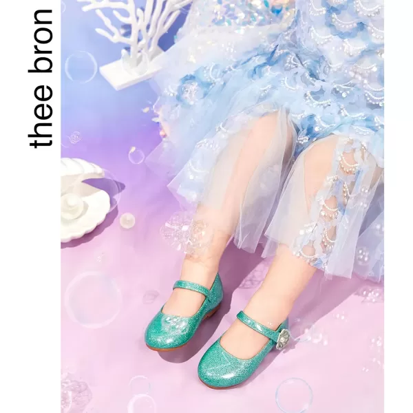 THEE BRON Toddler Girls Shoes Mary Jane Flats for Girls Ballerina Dress ShoesAf420green