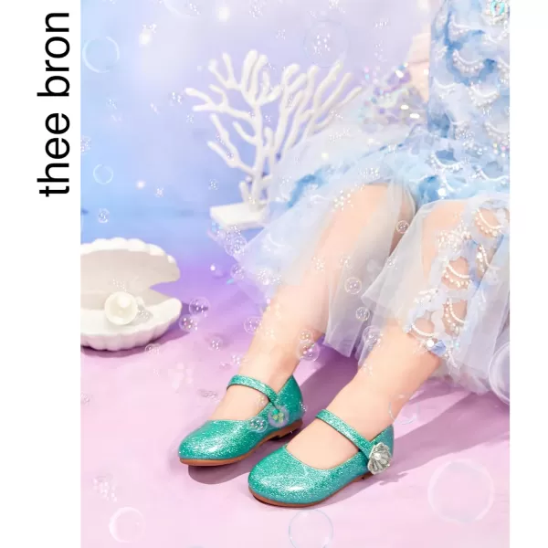 THEE BRON Toddler Girls Shoes Mary Jane Flats for Girls Ballerina Dress ShoesAf420green