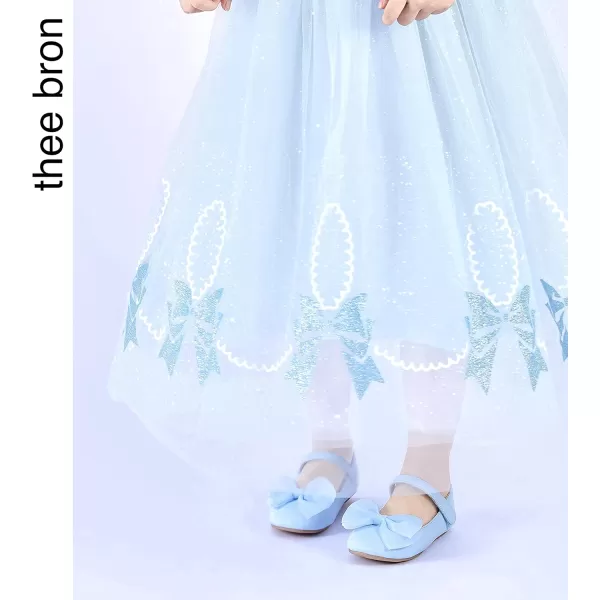 THEE BRON Toddler Girls Shoes Mary Jane Flats for Girls Ballerina Dress ShoesAg207blue