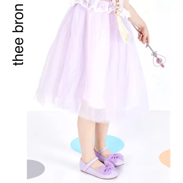 THEE BRON Toddler Girls Shoes Mary Jane Flats for Girls Ballerina Dress ShoesAg207purple