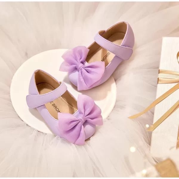 THEE BRON Toddler Girls Shoes Mary Jane Flats for Girls Ballerina Dress ShoesAg207purple