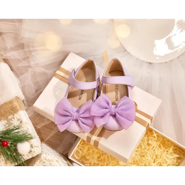 THEE BRON Toddler Girls Shoes Mary Jane Flats for Girls Ballerina Dress ShoesAg207purple