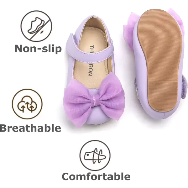 THEE BRON Toddler Girls Shoes Mary Jane Flats for Girls Ballerina Dress ShoesAg207purple