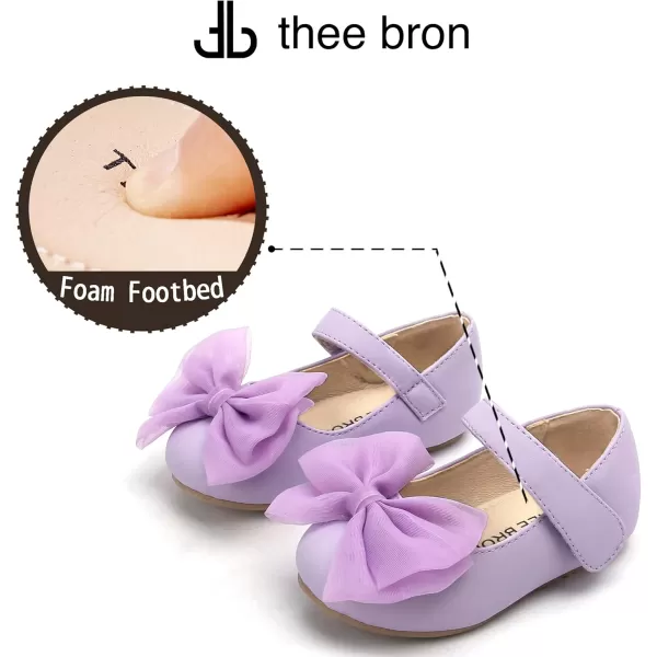 THEE BRON Toddler Girls Shoes Mary Jane Flats for Girls Ballerina Dress ShoesAg207purple