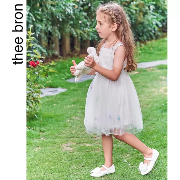 THEE BRON Toddler Girls Shoes Mary Jane Flats for Girls Ballerina Dress ShoesAg207white