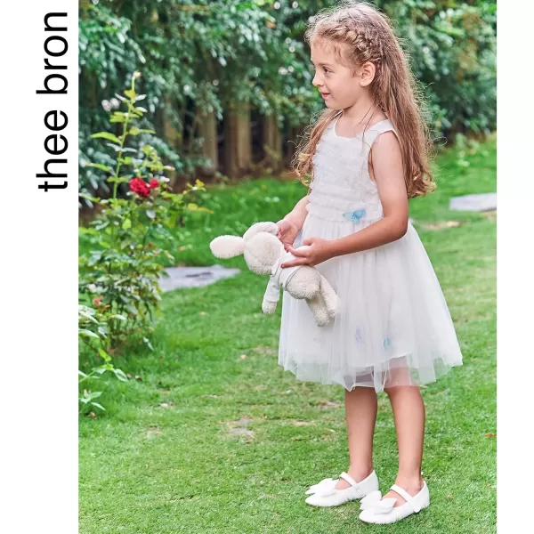 THEE BRON Toddler Girls Shoes Mary Jane Flats for Girls Ballerina Dress ShoesAg207white
