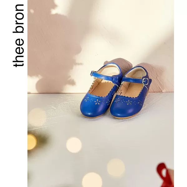 THEE BRON Toddler Girls Shoes Mary Jane Flats for Girls Ballerina Dress ShoesAg209blue