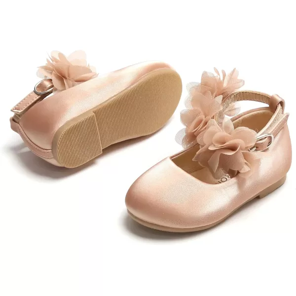 THEE BRON Toddler Girls Shoes Mary Jane Flats for Girls Ballerina Dress ShoesAg244rose