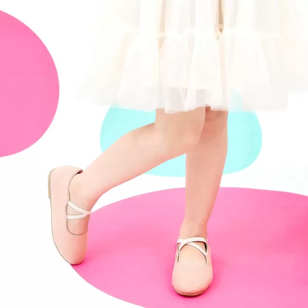 THEE BRON Toddler Girls Shoes Mary Jane Flats for Girls Ballerina Dress ShoesAg250pink