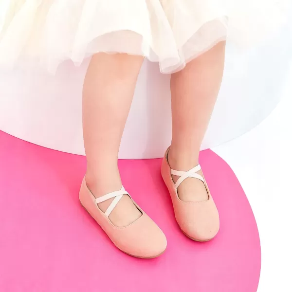 THEE BRON Toddler Girls Shoes Mary Jane Flats for Girls Ballerina Dress ShoesAg250pink