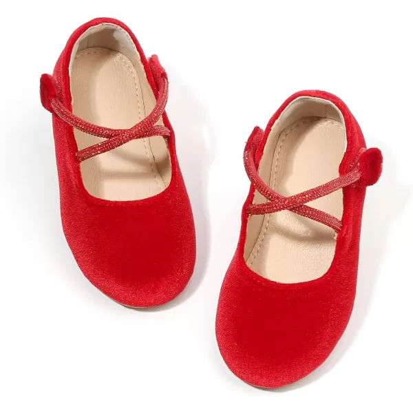 THEE BRON Toddler Little Girl Shoes Flower Mary Jane Flats Zapatos de Vestir de NiasAf332red