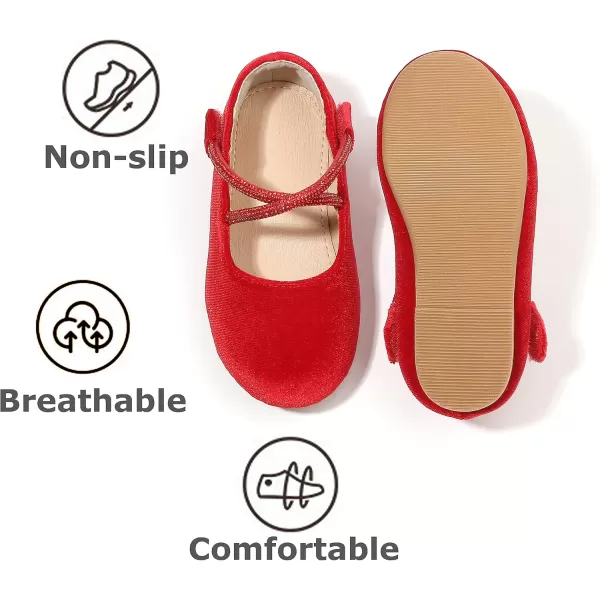 THEE BRON Toddler Little Girl Shoes Flower Mary Jane Flats Zapatos de Vestir de NiasAf332red