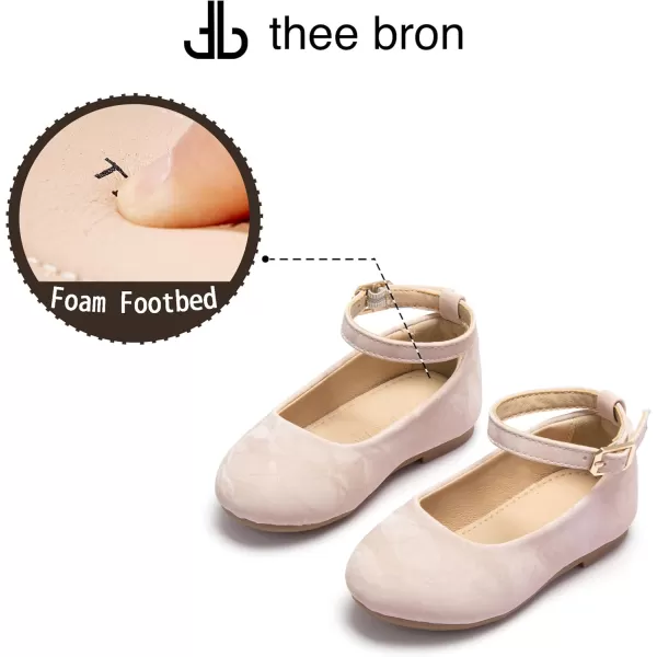 THEE BRON Toddler Little Girl Shoes Flower Mary Jane Flats Zapatos de Vestir de NiasAf466pink