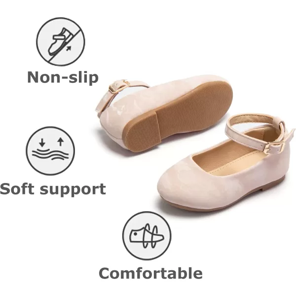 THEE BRON Toddler Little Girl Shoes Flower Mary Jane Flats Zapatos de Vestir de NiasAf466pink