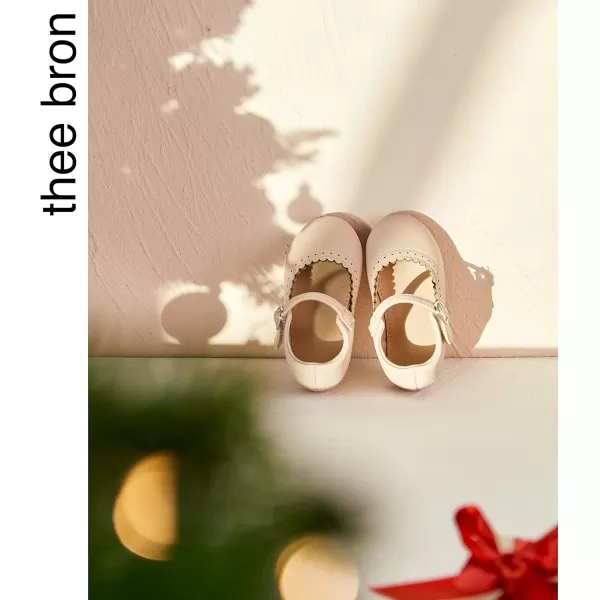 THEE BRON Toddler Little Girl Shoes Flower Mary Jane Flats Zapatos de Vestir de NiasAg211nude