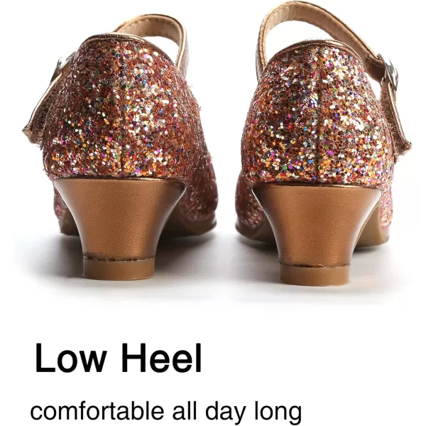 THEE BRON Toddler Little Girls Low Medium Heel Dress Flats Mary Jane Pumps901 ToddlerRose10M