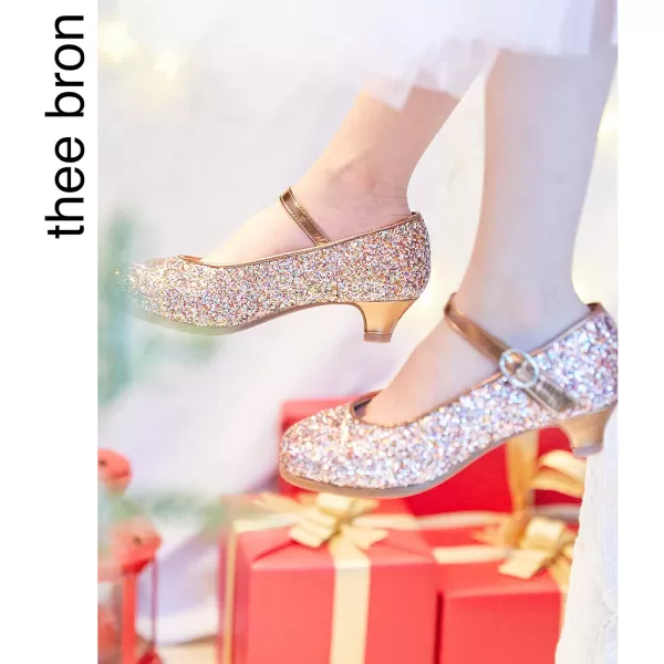 THEE BRON Toddler Little Girls Low Medium Heel Dress Flats Mary Jane Pumps901 ToddlerRose10M