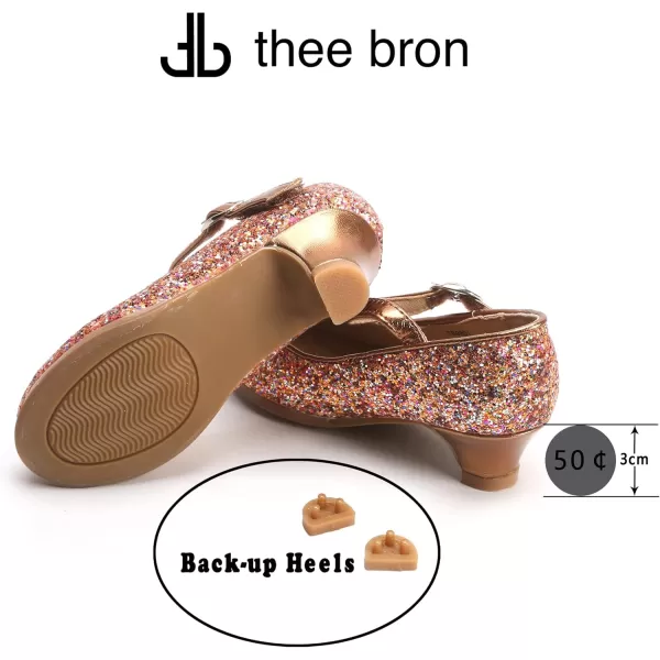 THEE BRON Toddler Little Girls Low Medium Heel Dress Flats Mary Jane Pumps901 ToddlerRose10M