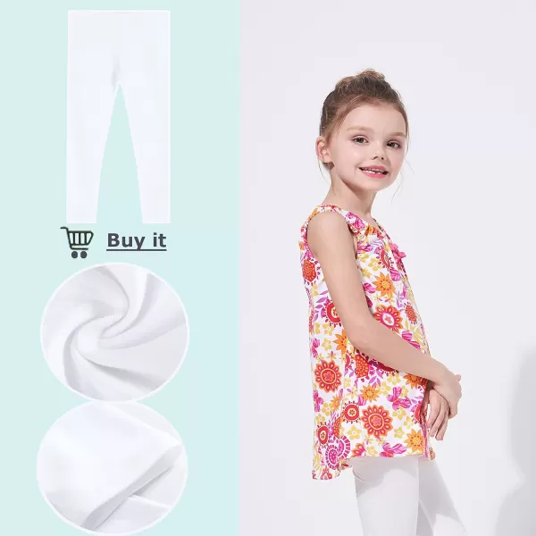 THEE BRON ToddlerLittle Girls Basic Cotton Ankle Leggings Pants11whiteCat