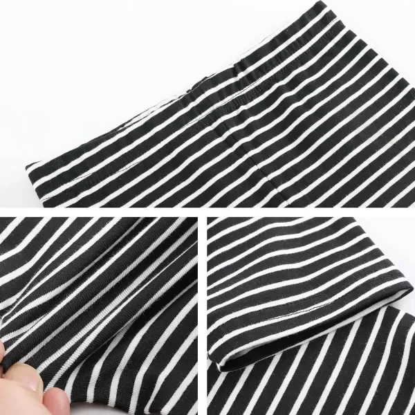 THEE BRON ToddlerLittle Girls Basic Cotton Ankle Leggings Pants2pkwhiteStripe