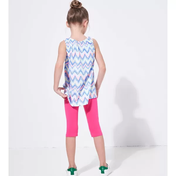 THEE BRON ToddlerLittle Girls Capri Basic Soild Leggings Kids Summer Pants3pkpink