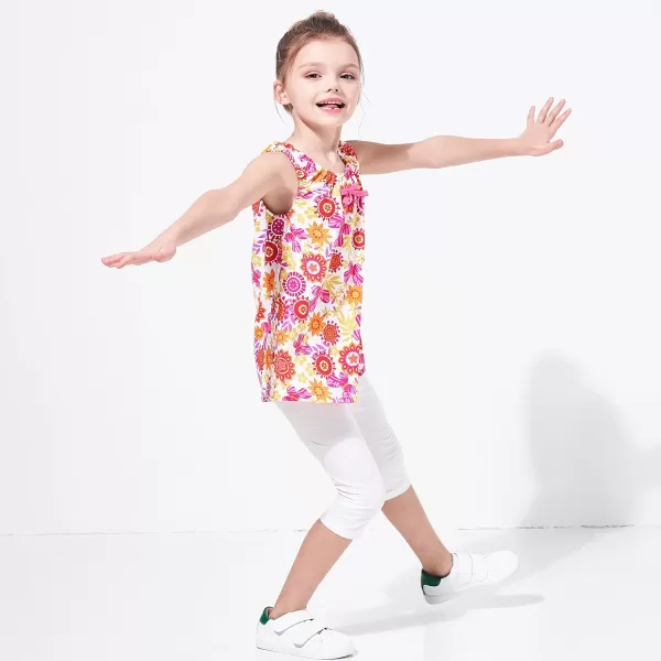 THEE BRON ToddlerLittle Girls Capri Basic Soild Leggings Kids Summer Pants3pkwhite