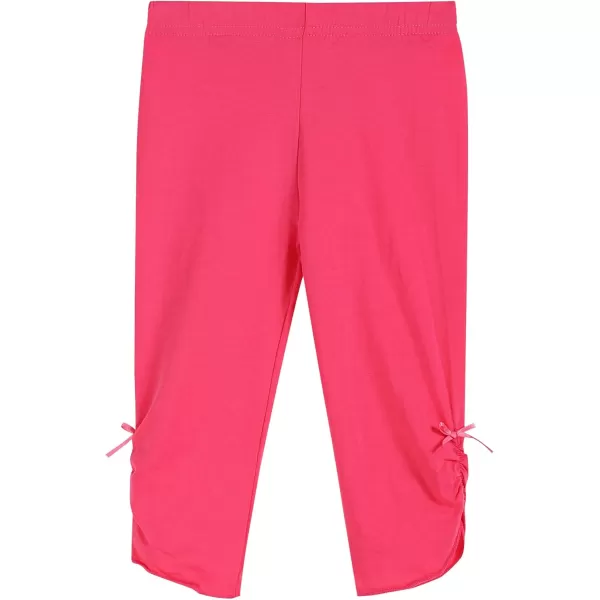THEE BRON ToddlerLittle Girls Capri Basic Soild Leggings Kids Summer PantsC2 Pack Pink