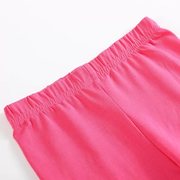 THEE BRON ToddlerLittle Girls Capri Basic Soild Leggings Kids Summer PantsC2 Pack Pink
