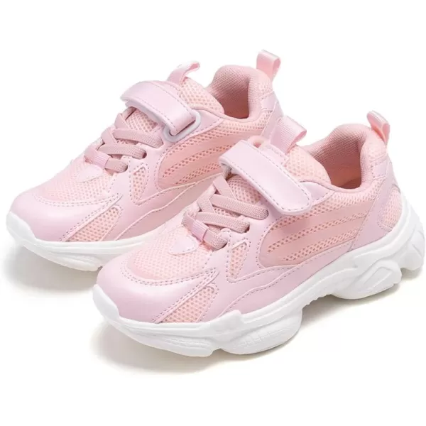 THEE BRON Boys Girls Athletic Sneakers Walking Lightweight Kids Running Tennis ShoesAm01pink