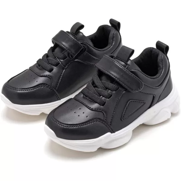 THEE BRON Boys Girls Athletic Sneakers Walking Lightweight Kids Running Tennis ShoesAm03black