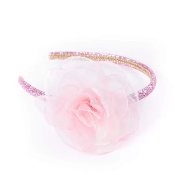 THEE BRON Girls Headband Twinkle Glitter Hairband Bow Hair Accessories 2 headband PinkWhite1 Flower  Pink