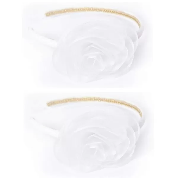 THEE BRON Girls Headband Twinkle Glitter Hairband Bow Hair Accessories 2 headband PinkWhite2 Flower  White