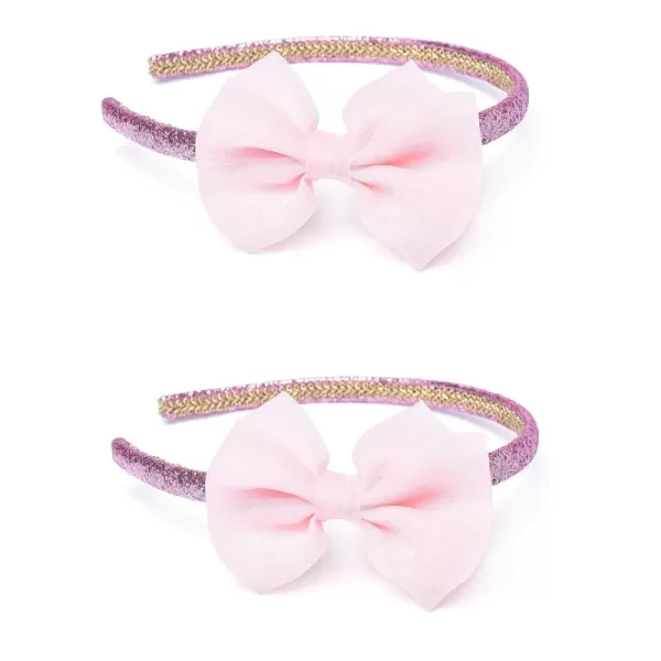 THEE BRON Girls Headband Twinkle Glitter Hairband Bow Hair Accessories 2 headband PinkWhite2 headband Pink