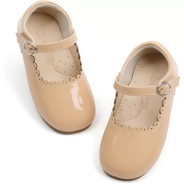 THEE BRON Girls Princess Dress Shoes for Little Girls Zapatos de PrincesaAf406beige