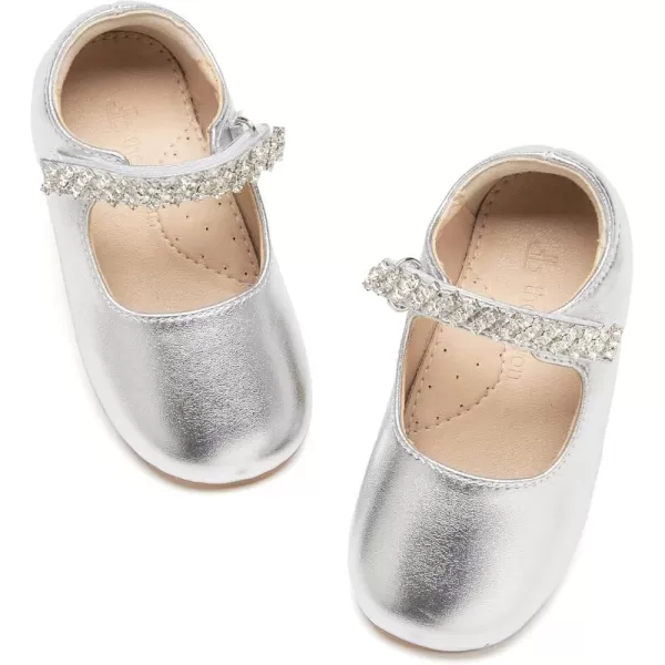 THEE BRON Girls Princess Dress Shoes for Little Girls Zapatos de PrincesaAf436silver