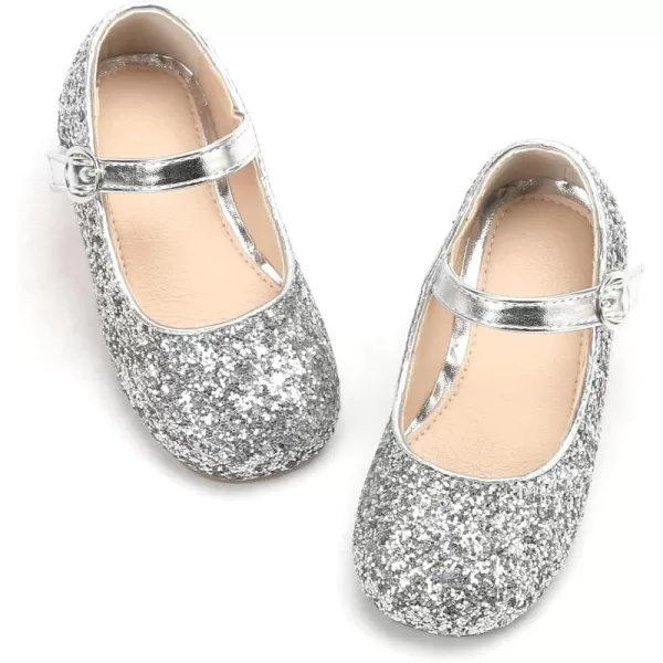 THEE BRON Girls Princess Dress Shoes for Little Girls Zapatos de PrincesaAg213silver