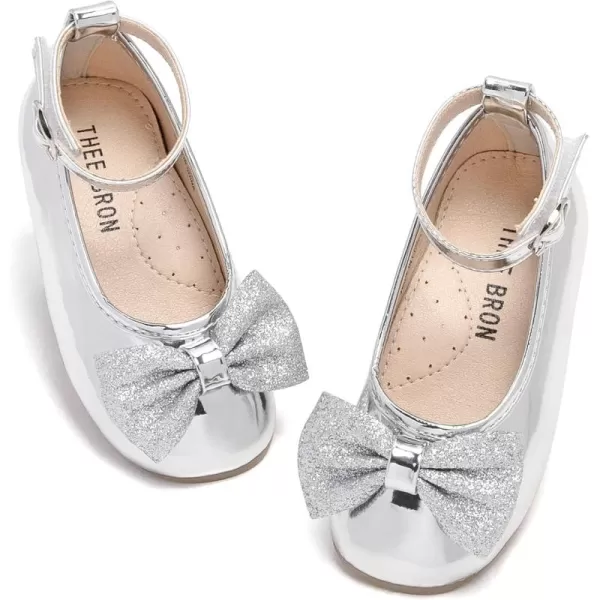 THEE BRON Girls Princess Dress Shoes for Little Girls Zapatos de PrincesaAg272silver