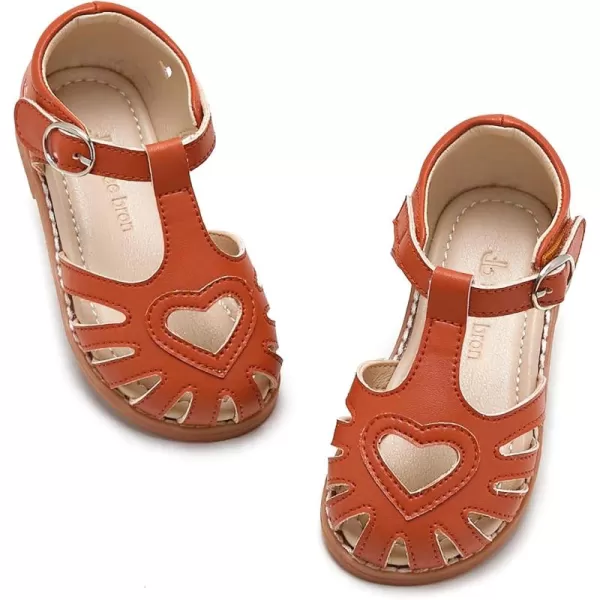 THEE BRON Girls Sandals Toddler Summer Dress Shoes508brown
