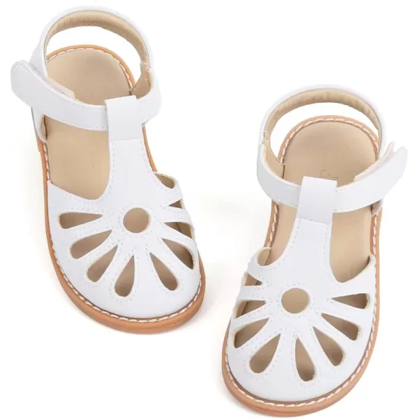 THEE BRON Girls Sandals Toddler Summer Dress ShoesAa396white