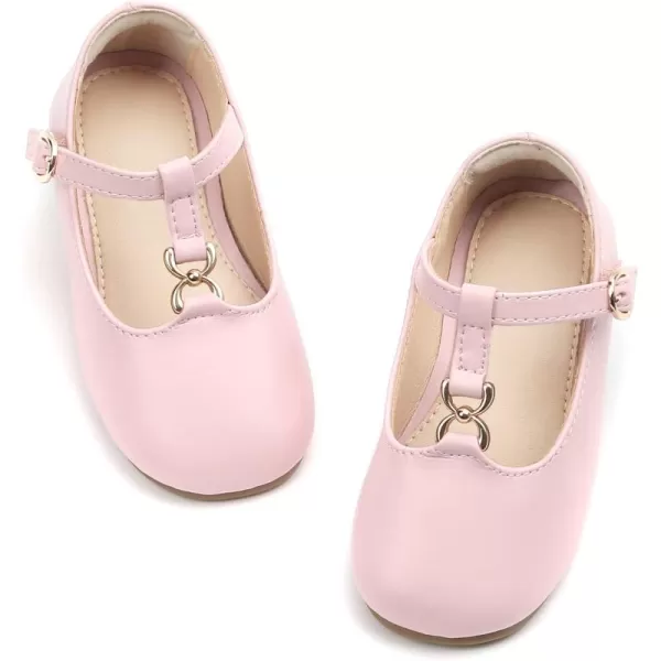 THEE BRON Girls TStrap Flats ToddlerLittle Kid Ballet Mary Jane Party Dress ShoesAf316pink