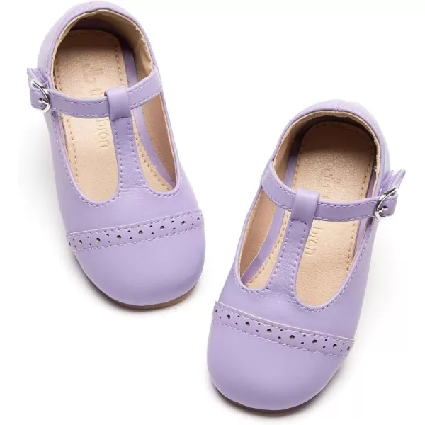 THEE BRON Girls TStrap Flats ToddlerLittle Kid Ballet Mary Jane Party Dress ShoesAf318purple