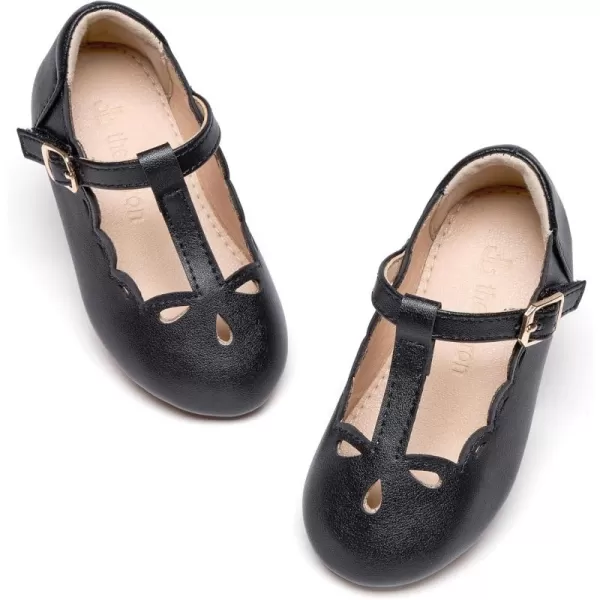 THEE BRON Girls TStrap Flats ToddlerLittle Kid Ballet Mary Jane Party Dress ShoesAf442black