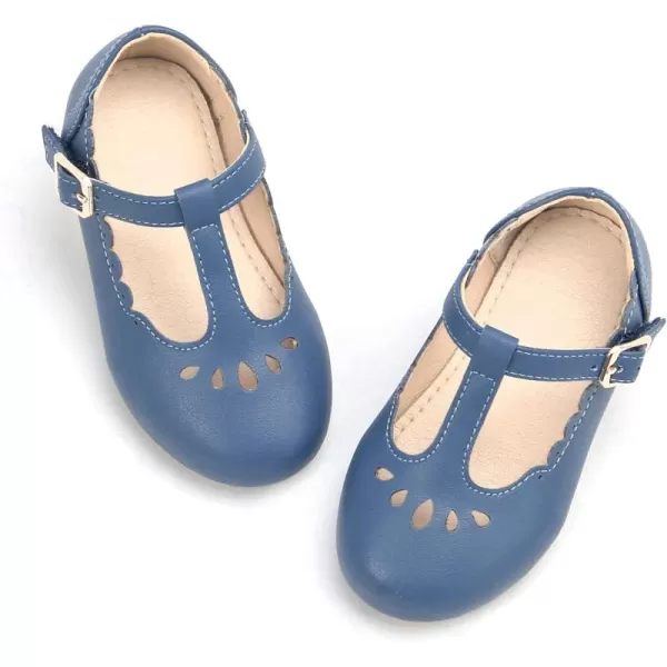 THEE BRON Girls TStrap Flats ToddlerLittle Kid Ballet Mary Jane Party Dress ShoesAg227blue