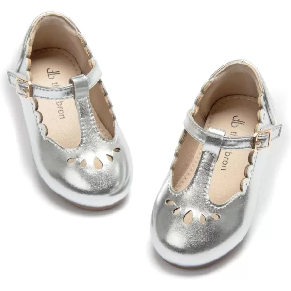 THEE BRON Girls TStrap Flats ToddlerLittle Kid Ballet Mary Jane Party Dress ShoesAg227silver