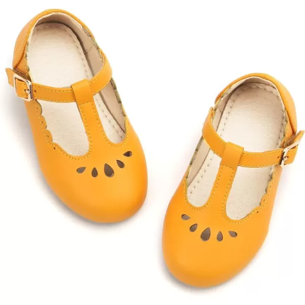 THEE BRON Girls TStrap Flats ToddlerLittle Kid Ballet Mary Jane Party Dress ShoesAg227yellow