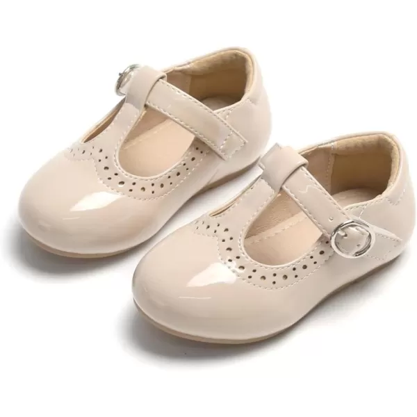 THEE BRON Girls TStrap Flats ToddlerLittle Kid Ballet Mary Jane Party Dress ShoesAg234beige